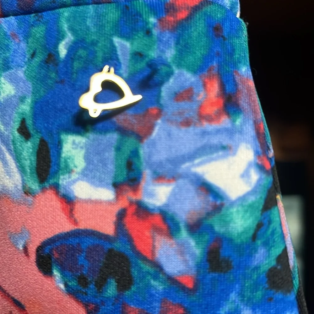 Thalia Sodi scuba Vibrant Abstract Pencil Skirt. Size L - Picture 2 of 4